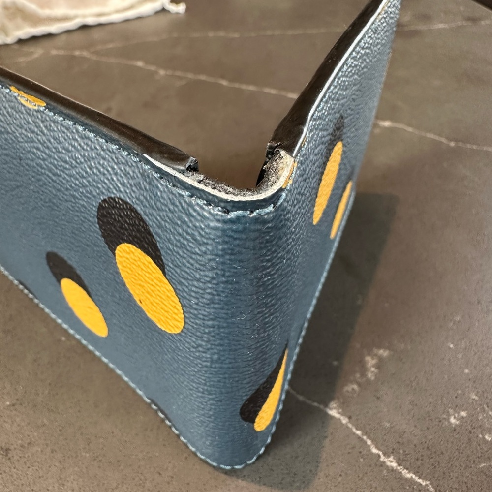 Coach Wallet Blue and Yellow Print - Picture 10 of 10